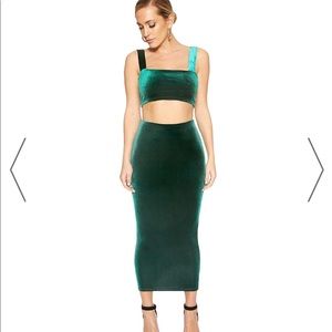 naked wardrobe Skirts - Hunter Green velvet set naked wardrobe Skirts - Hunter Green velvet set